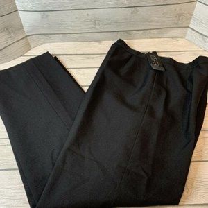 Kasper Womens Dress Pants Black Size 8 Crepe Wide Leg Lined Side-Zip New W/ Tags